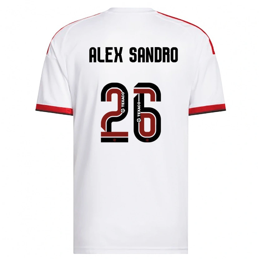 Danxen Heren Alex Sandro #26 Wit Rood Zwart Uitshirt Uittenue 2026/27 T-Shirt