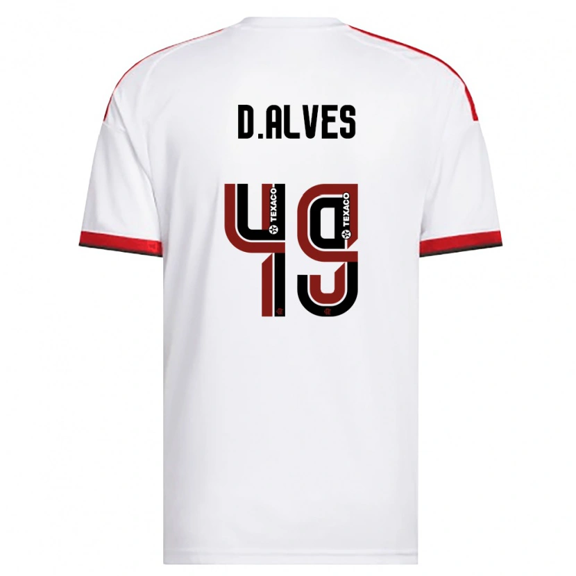 Danxen Heren Dyogo Alves #49 Wit Rood Zwart Uitshirt Uittenue 2026/27 T-Shirt