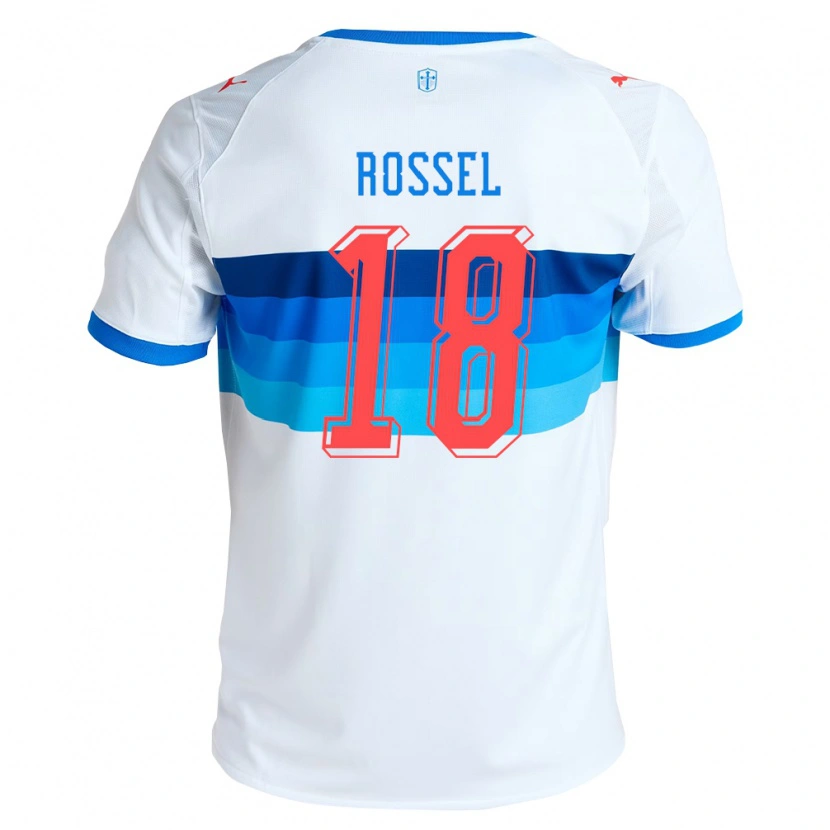 Danxen Dames Juan Francisco Rossel #18 Wit Hemelsblauw Thuisshirt Thuistenue 2026/27 T-Shirt