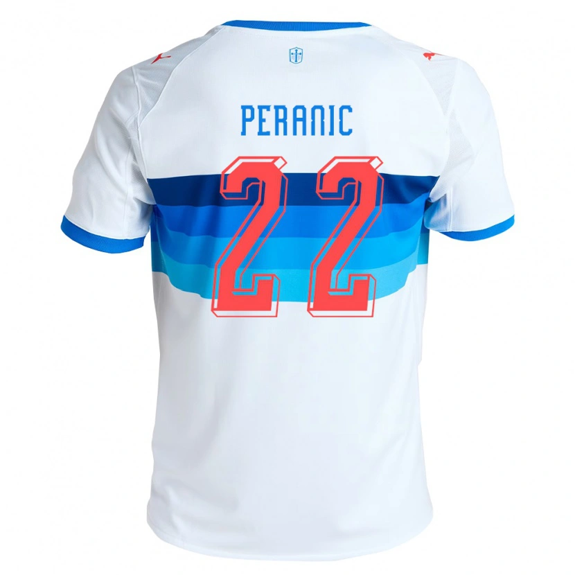 Danxen Dames Nicolás Peranic #22 Wit Hemelsblauw Thuisshirt Thuistenue 2026/27 T-Shirt