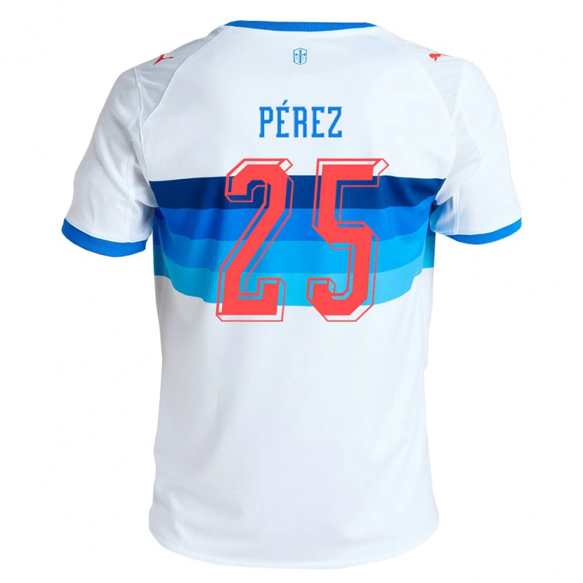 Danxen Dames Sebastián Pérez #25 Wit Hemelsblauw Thuisshirt Thuistenue 2026/27 T-Shirt
