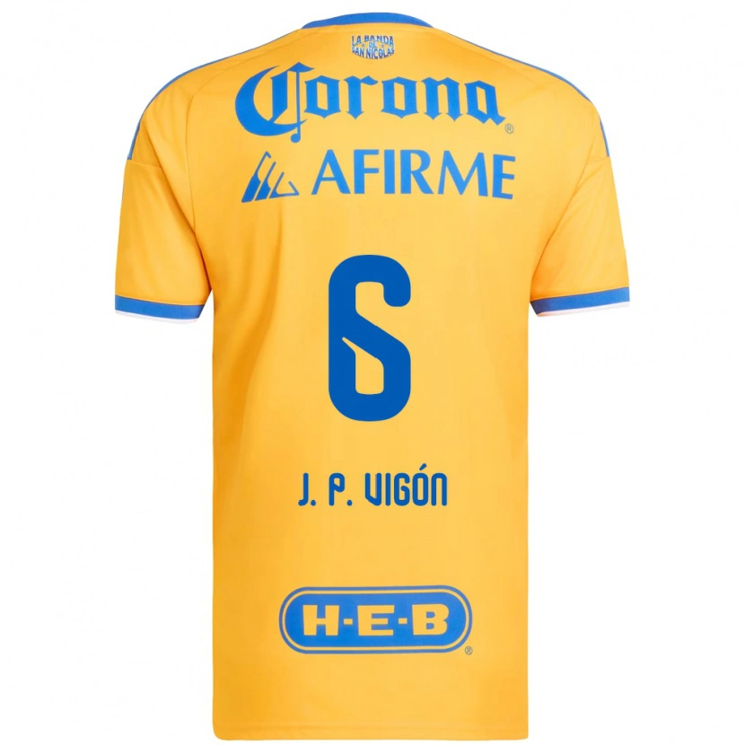Danxen Dames Juan Pablo Vigón #6 Geel Blauw Thuisshirt Thuistenue 2026/27 T-Shirt
