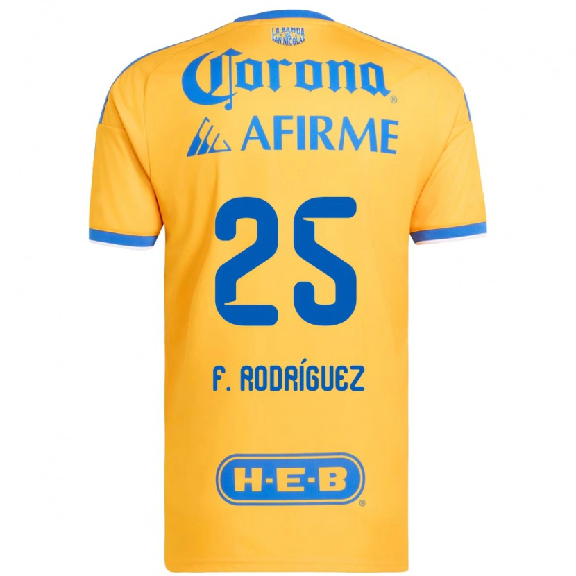 Danxen Dames Felipe Rodríguez #25 Geel Blauw Thuisshirt Thuistenue 2026/27 T-Shirt