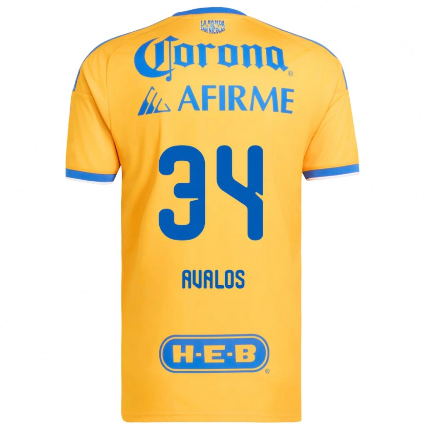 Danxen Dames Erick Avalos #34 Geel Blauw Thuisshirt Thuistenue 2026/27 T-Shirt