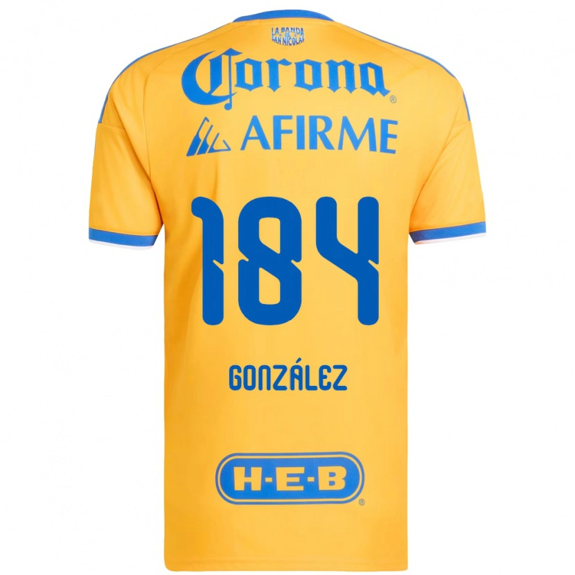 Danxen Dames Erick González #184 Geel Blauw Thuisshirt Thuistenue 2026/27 T-Shirt