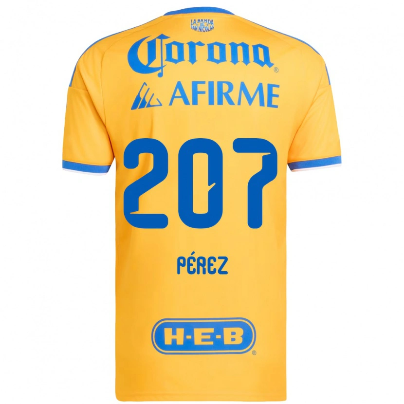 Danxen Dames Samuel Pérez #207 Geel Blauw Thuisshirt Thuistenue 2026/27 T-Shirt