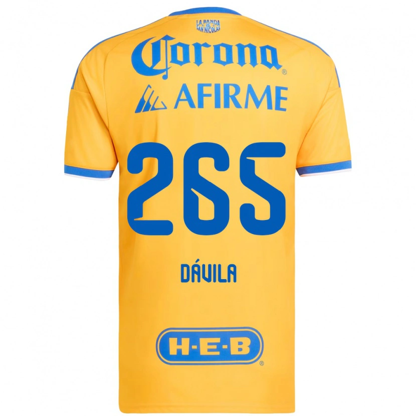 Danxen Dames Emiliano Dávila #265 Geel Blauw Thuisshirt Thuistenue 2026/27 T-Shirt