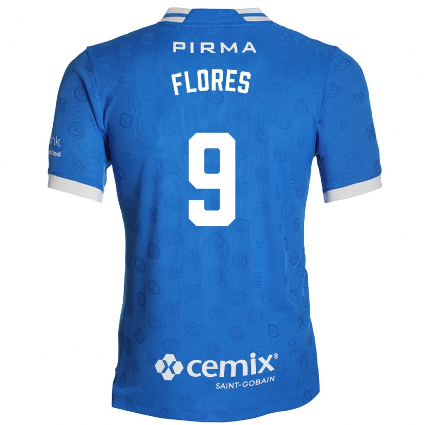 Danxen Dames Daniela Flores #9 Blauw Wit Rood Thuisshirt Thuistenue 2026/27 T-Shirt