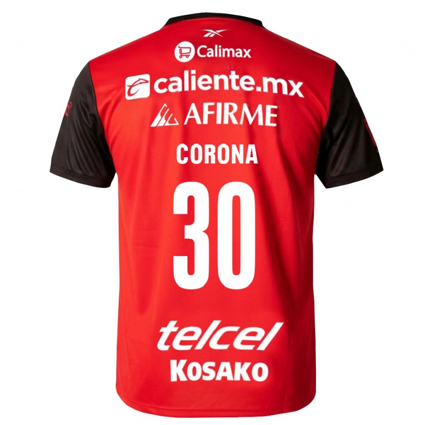 Danxen Dames Jesús Corona #30 Zwart Rood Thuisshirt Thuistenue 2026/27 T-Shirt