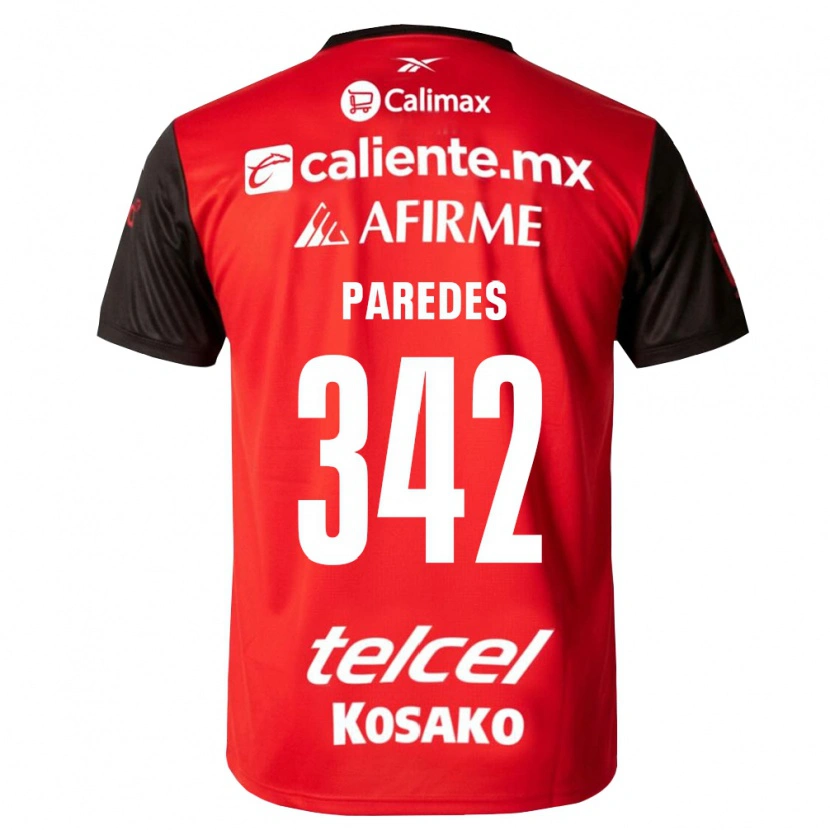 Danxen Dames Santiago Paredes #342 Zwart Rood Thuisshirt Thuistenue 2026/27 T-Shirt