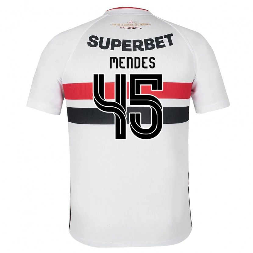 Danxen Dames Nathan Mendes #45 Wit Rood Zwart Thuisshirt Thuistenue 2026/27 T-Shirt