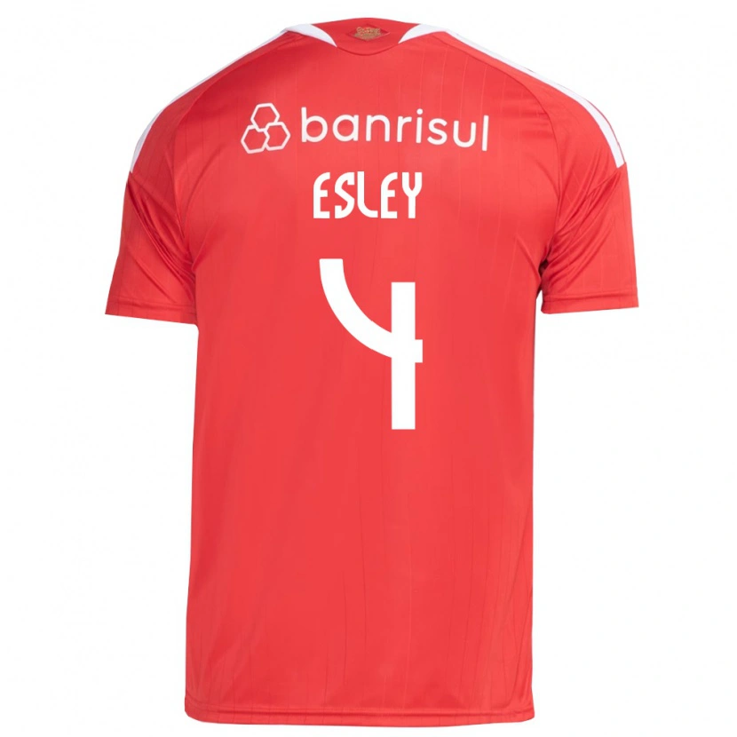 Danxen Dames Esley Ezequiel Dos Reis #4 Rood Wit Thuisshirt Thuistenue 2026/27 T-Shirt
