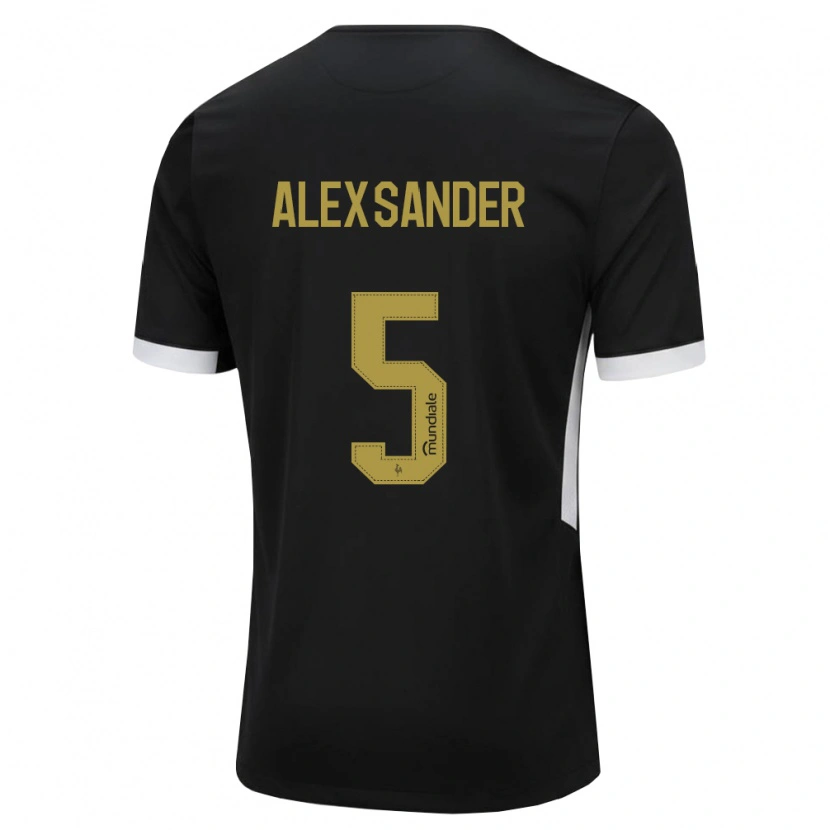 Danxen Dames Alexsander Cristhian Gomes Da Costa #5 Zwart Wit Geel Thuisshirt Thuistenue 2026/27 T-Shirt