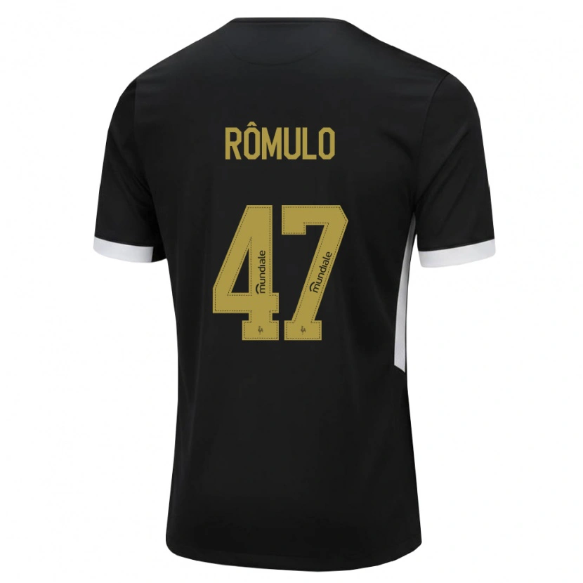 Danxen Dames Rômulo Helberte Pereira Júnior #47 Zwart Wit Geel Thuisshirt Thuistenue 2026/27 T-Shirt