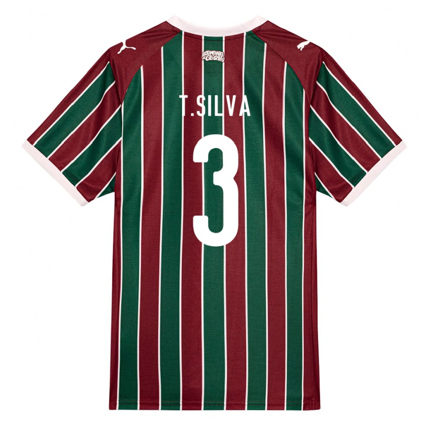Danxen Dames Thiago Silva #3 Groen Bordeaux Rood Wit Thuisshirt Thuistenue 2026/27 T-Shirt