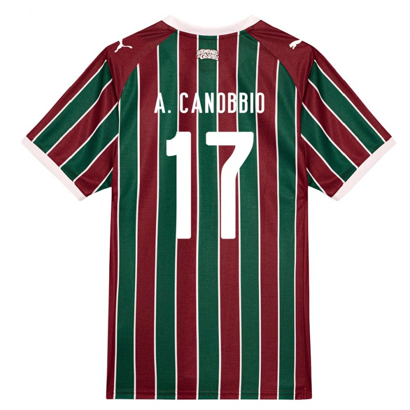 Danxen Dames Agustín Canobbio #17 Groen Bordeaux Rood Wit Thuisshirt Thuistenue 2026/27 T-Shirt