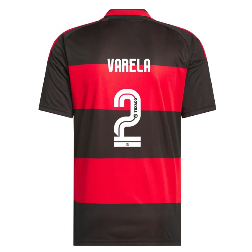 Danxen Dames Guillermo Varela #2 Rood Zwart Wit Thuisshirt Thuistenue 2026/27 T-Shirt