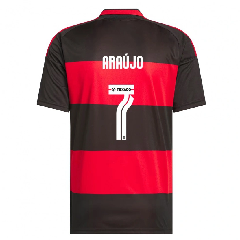 Danxen Dames Luiz Araújo #7 Rood Zwart Wit Thuisshirt Thuistenue 2026/27 T-Shirt