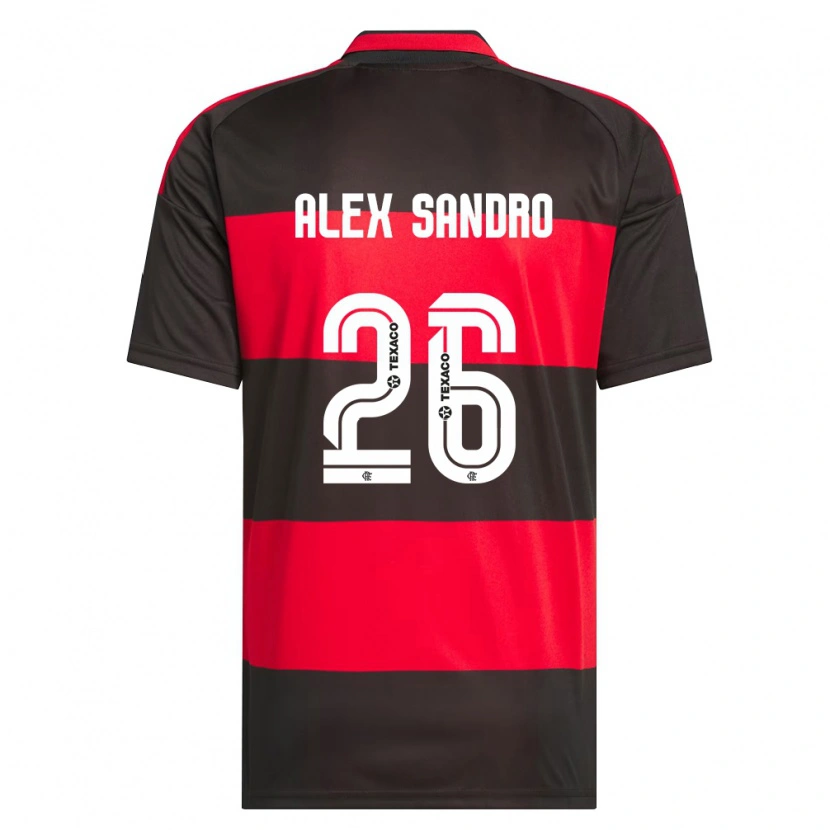 Danxen Dames Alex Sandro #26 Rood Zwart Wit Thuisshirt Thuistenue 2026/27 T-Shirt