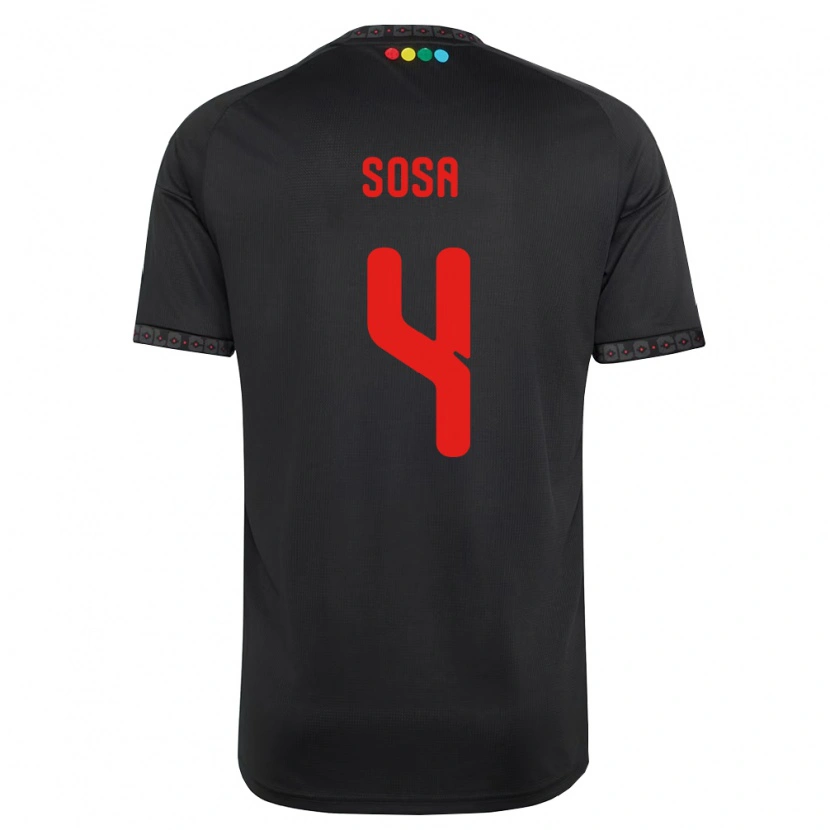 Danxen Dames Joaquín Sosa #4 Zwart Rood Uitshirt Uittenue 2026/27 T-Shirt