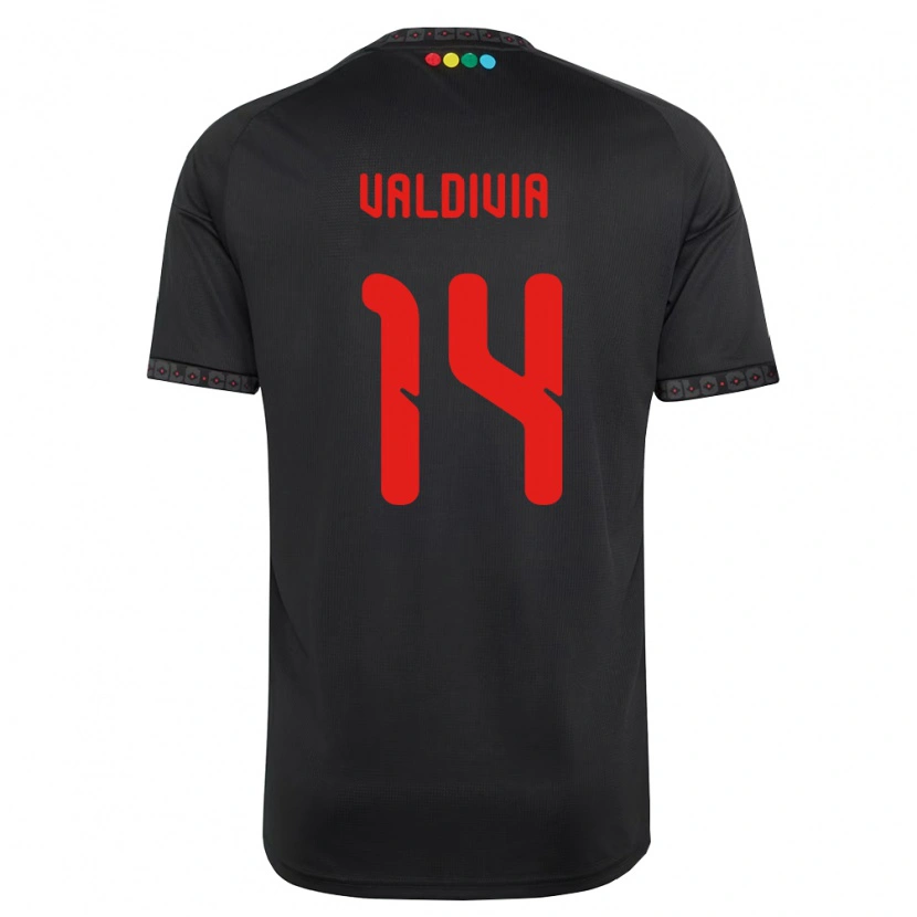 Danxen Dames Felipe Valdivia #14 Zwart Rood Uitshirt Uittenue 2026/27 T-Shirt