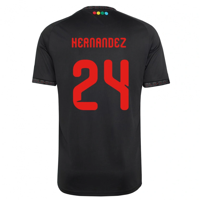 Danxen Dames Leandro Hernández #24 Zwart Rood Uitshirt Uittenue 2026/27 T-Shirt