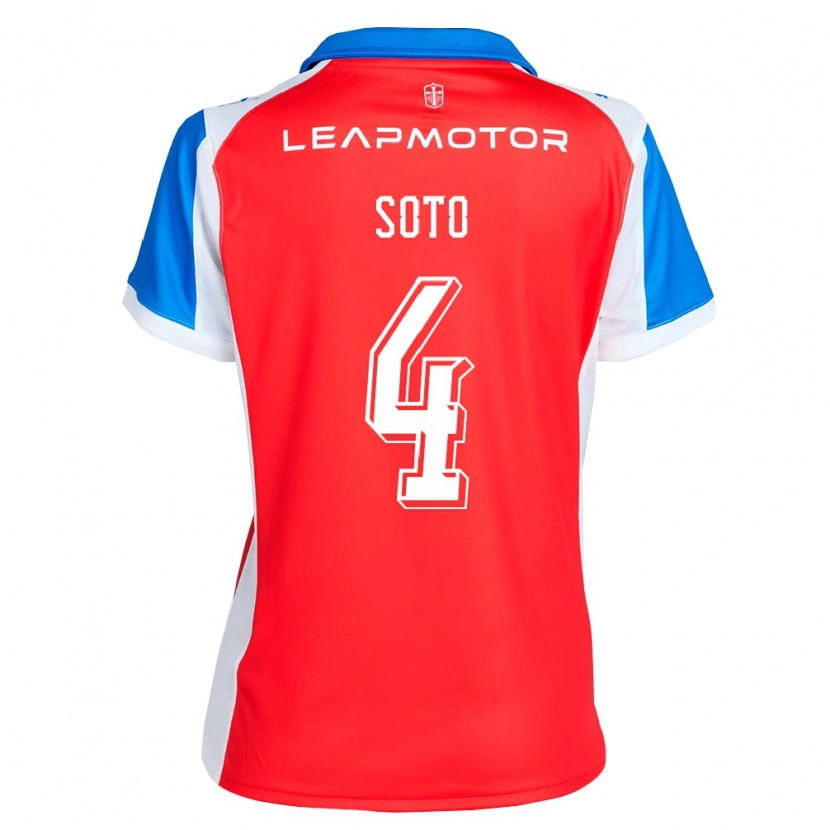 Danxen Dames Guillermo Soto #4 Rood Blauw Uitshirt Uittenue 2026/27 T-Shirt