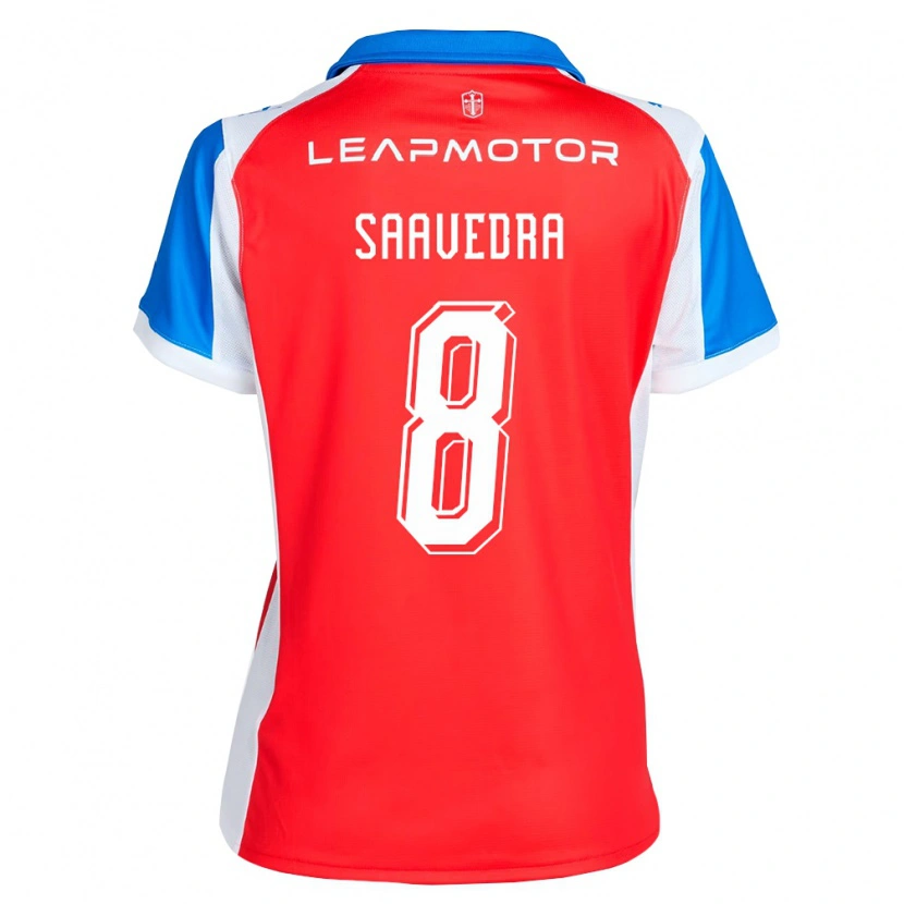 Danxen Dames Ignacio Saavedra #8 Rood Blauw Uitshirt Uittenue 2026/27 T-Shirt