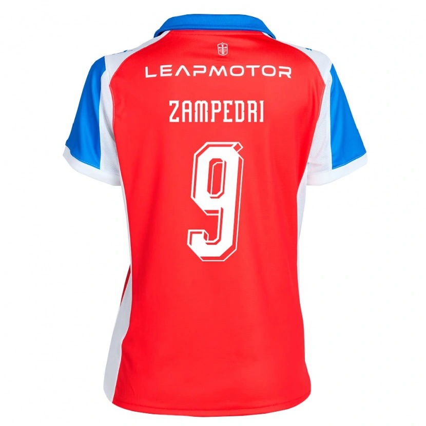 Danxen Dames Fernando Zampedri #9 Rood Blauw Uitshirt Uittenue 2026/27 T-Shirt