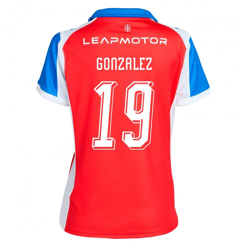 Danxen Dames Bryan González #19 Rood Blauw Uitshirt Uittenue 2026/27 T-Shirt