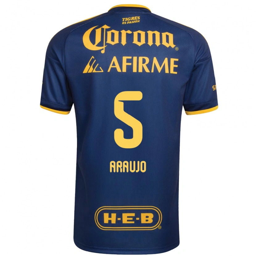 Danxen Dames César Araújo #5 Koninklijk Blauw Geel Uitshirt Uittenue 2026/27 T-Shirt