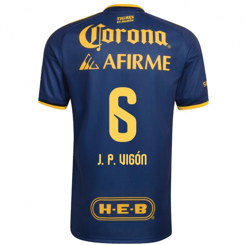 Danxen Dames Juan Pablo Vigón #6 Koninklijk Blauw Geel Uitshirt Uittenue 2026/27 T-Shirt