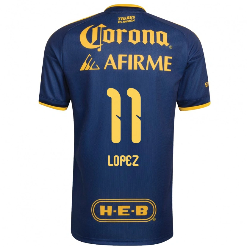 Danxen Dames Nicolas Lopez #11 Koninklijk Blauw Geel Uitshirt Uittenue 2026/27 T-Shirt