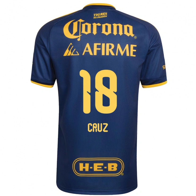 Danxen Dames Belen Cruz #18 Koninklijk Blauw Geel Uitshirt Uittenue 2026/27 T-Shirt
