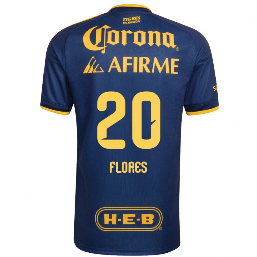 Danxen Dames Marcelo Flores #20 Koninklijk Blauw Geel Uitshirt Uittenue 2026/27 T-Shirt
