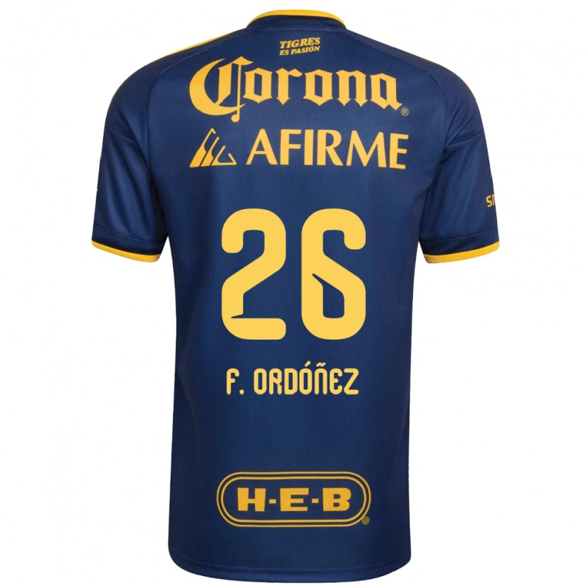 Danxen Dames Fernando Ordóñez #26 Koninklijk Blauw Geel Uitshirt Uittenue 2026/27 T-Shirt