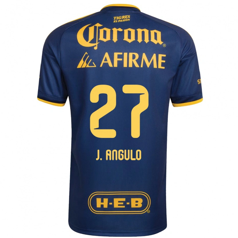 Danxen Dames Jesús Angulo #27 Koninklijk Blauw Geel Uitshirt Uittenue 2026/27 T-Shirt