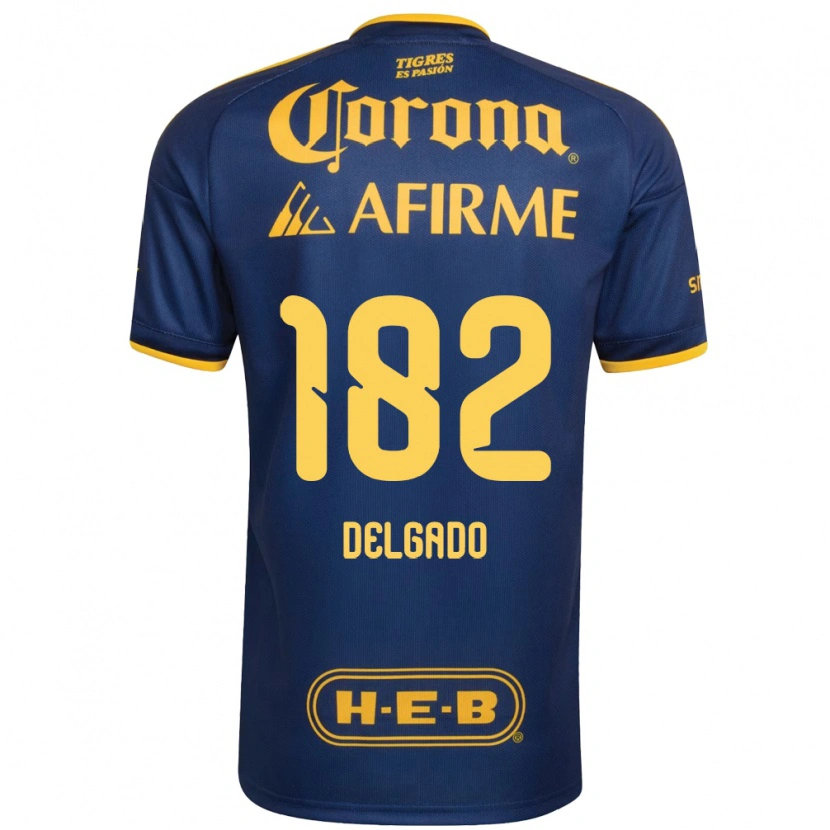 Danxen Dames Arturo Delgado #182 Koninklijk Blauw Geel Uitshirt Uittenue 2026/27 T-Shirt