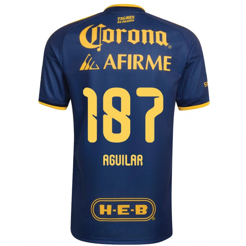 Danxen Dames Manuel Aguilar #187 Koninklijk Blauw Geel Uitshirt Uittenue 2026/27 T-Shirt