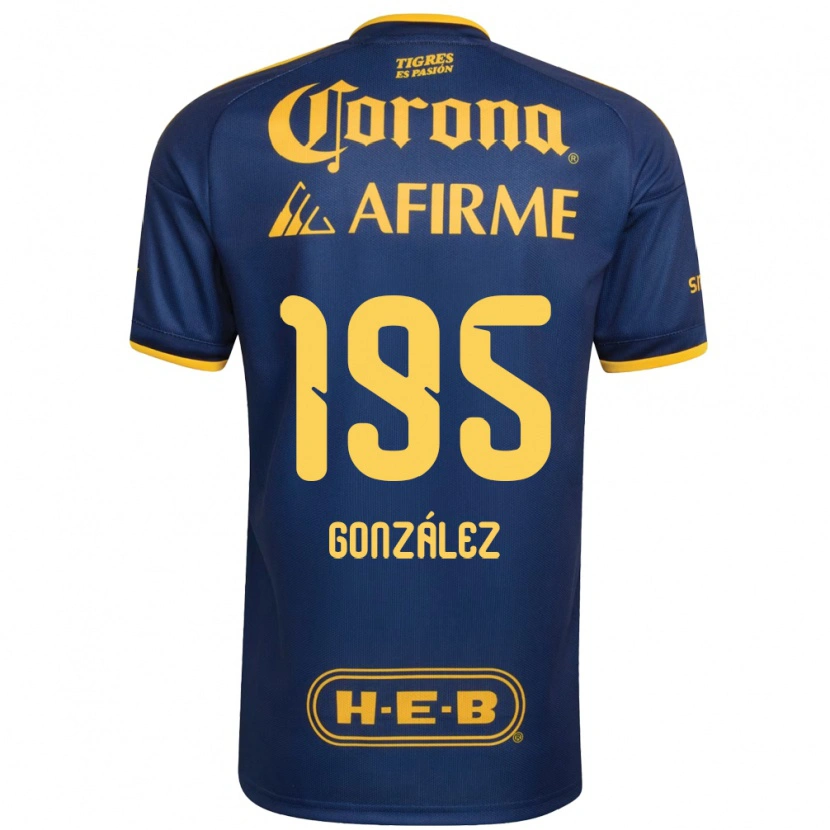 Danxen Dames Germán González #195 Koninklijk Blauw Geel Uitshirt Uittenue 2026/27 T-Shirt