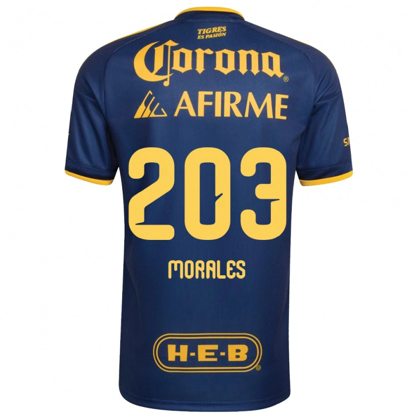 Danxen Dames Carlos Morales #203 Koninklijk Blauw Geel Uitshirt Uittenue 2026/27 T-Shirt