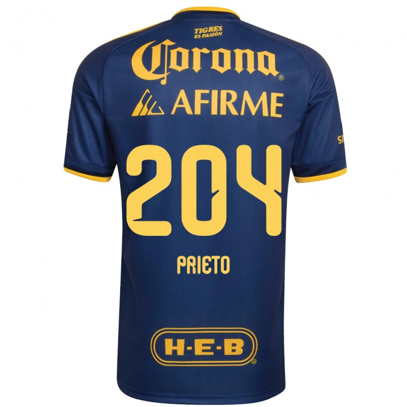 Danxen Dames Leonel Prieto #204 Koninklijk Blauw Geel Uitshirt Uittenue 2026/27 T-Shirt