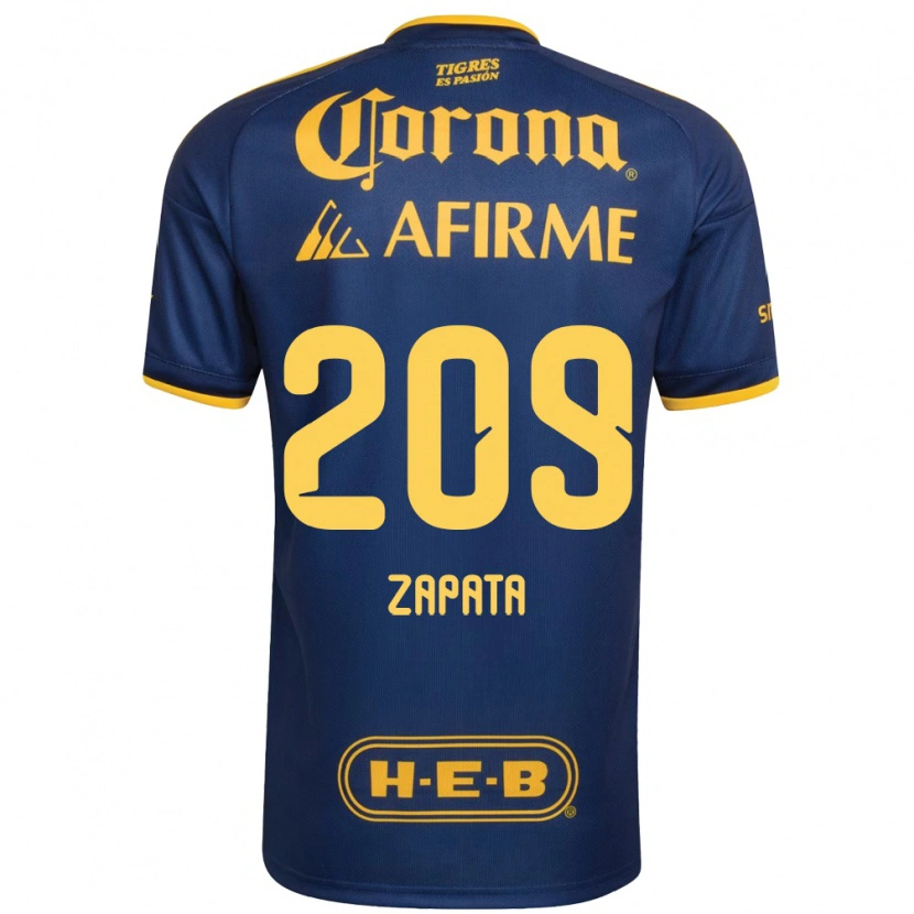 Danxen Dames Jorge Zapata #209 Koninklijk Blauw Geel Uitshirt Uittenue 2026/27 T-Shirt
