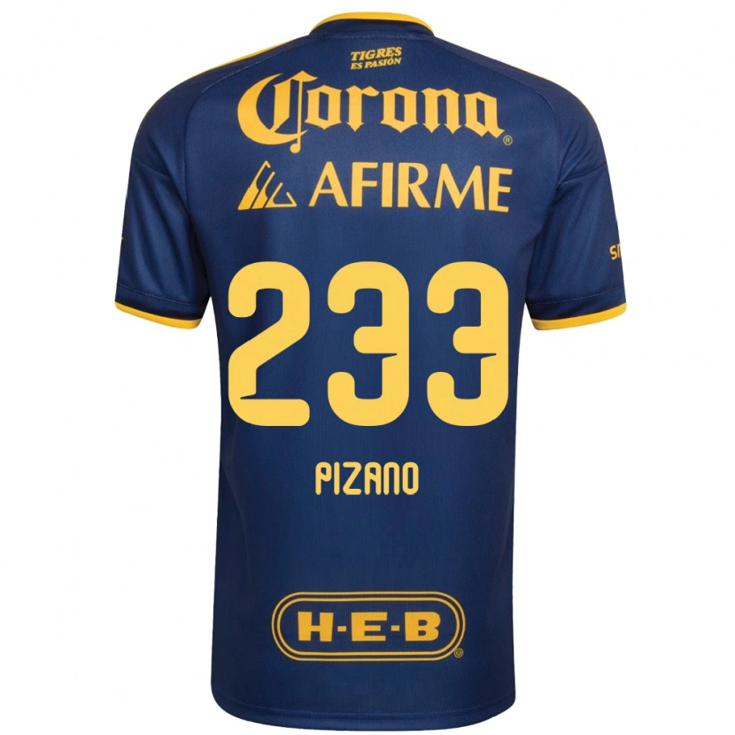 Danxen Dames Juan Pizano #233 Koninklijk Blauw Geel Uitshirt Uittenue 2026/27 T-Shirt