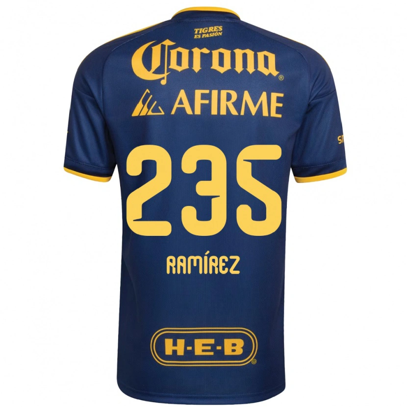 Danxen Dames Gabriel Ramírez #235 Koninklijk Blauw Geel Uitshirt Uittenue 2026/27 T-Shirt
