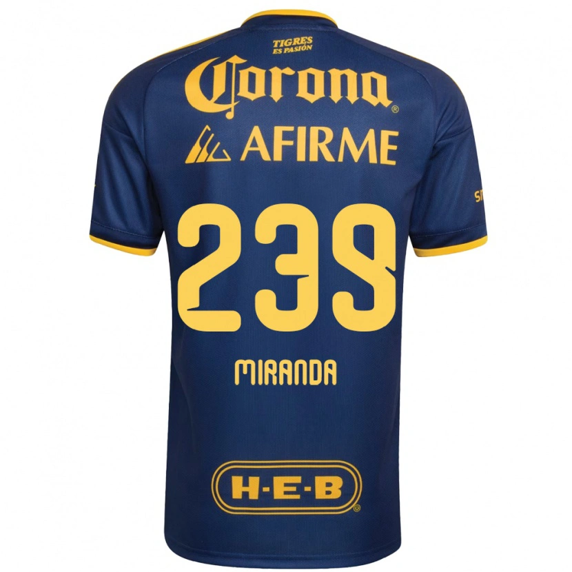 Danxen Dames Jesús Miranda #239 Koninklijk Blauw Geel Uitshirt Uittenue 2026/27 T-Shirt