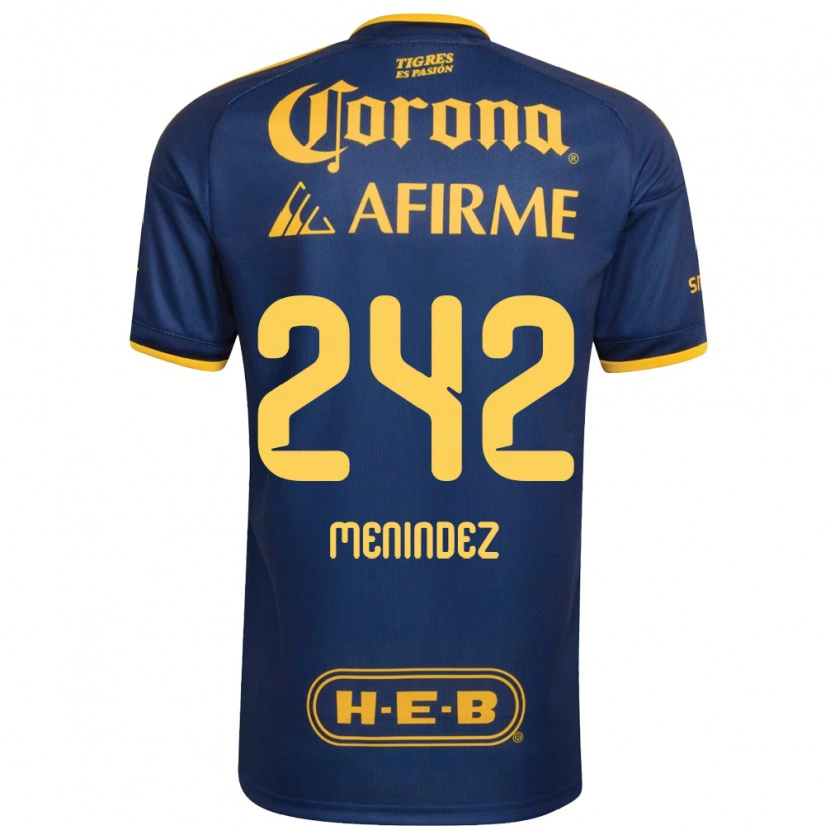 Danxen Dames Jonathan Menindez #242 Koninklijk Blauw Geel Uitshirt Uittenue 2026/27 T-Shirt