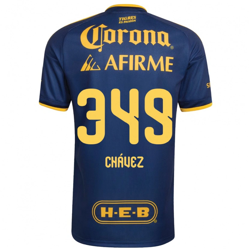 Danxen Dames Jorge Chávez #349 Koninklijk Blauw Geel Uitshirt Uittenue 2026/27 T-Shirt
