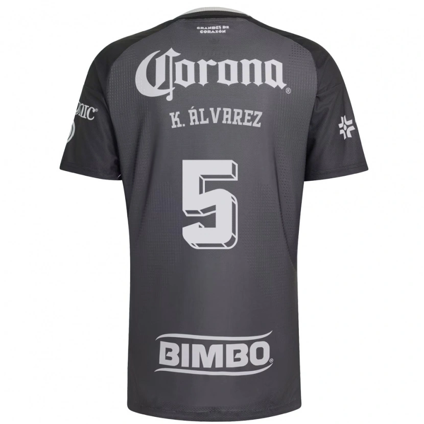 Danxen Dames Kevin Álvarez #5 Grijs Wit Zwart Uitshirt Uittenue 2026/27 T-Shirt