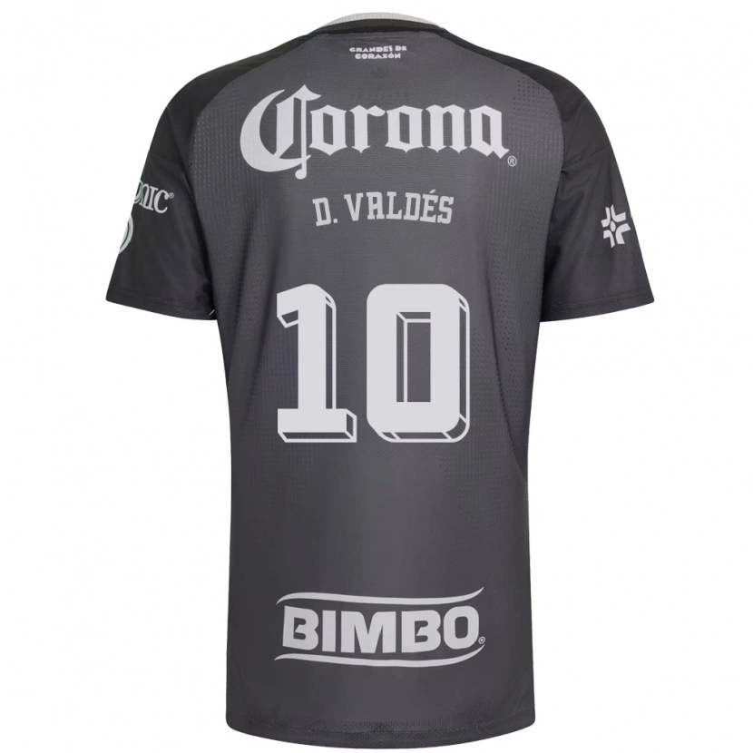 Danxen Dames Diego Valdes #10 Grijs Wit Zwart Uitshirt Uittenue 2026/27 T-Shirt